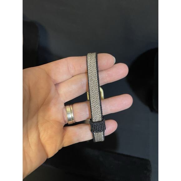 Rothy's The Bracelet Silver Dust Black Metallic Silver Gold Tone Hardware NWT - Picture 3 of 6